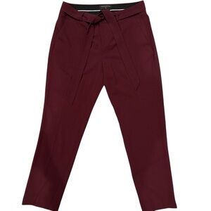 Banana Republic Burgundy Tapered Dress Pants with Waist Tie